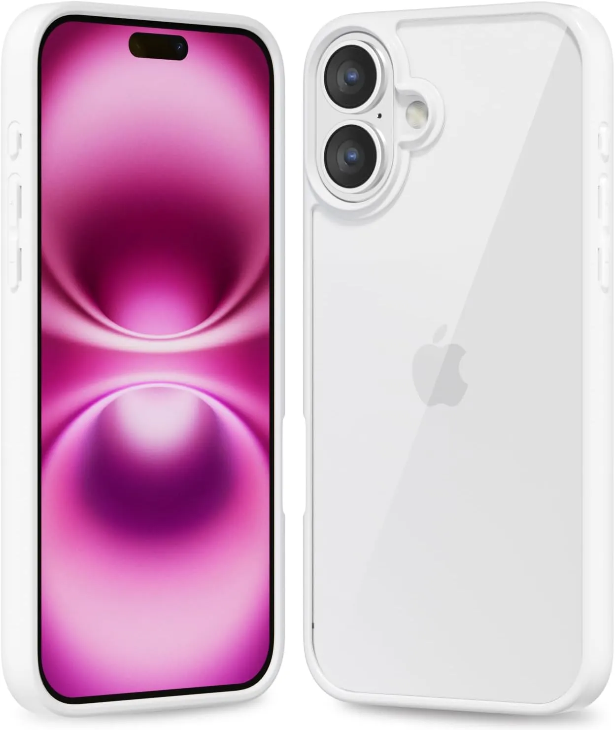iPhone 16 Pro Transparent Hybrid Hard Shell Plastic & Soft Silicone Rubber Bumper Non-Yellow Acrylic Protective Lightweight Cover