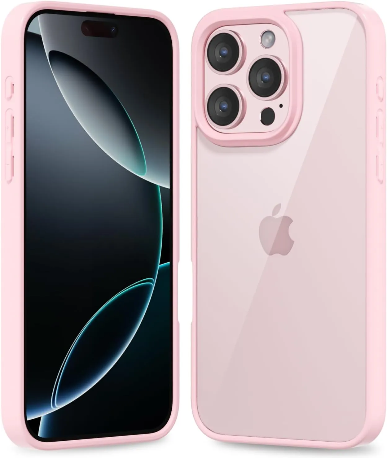iPhone 16 Pro Transparent Hybrid Hard Shell Plastic & Soft Silicone Rubber Bumper Non-Yellow Acrylic Protective Lightweight Cover