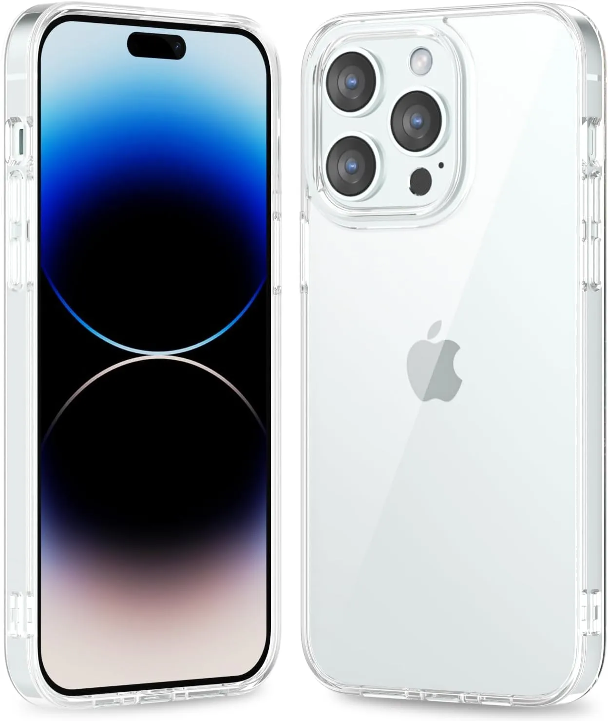 iPhone 16 Pro Transparent Hybrid Hard Shell Plastic & Soft Silicone Rubber Bumper Non-Yellow Acrylic Protective Lightweight Cover