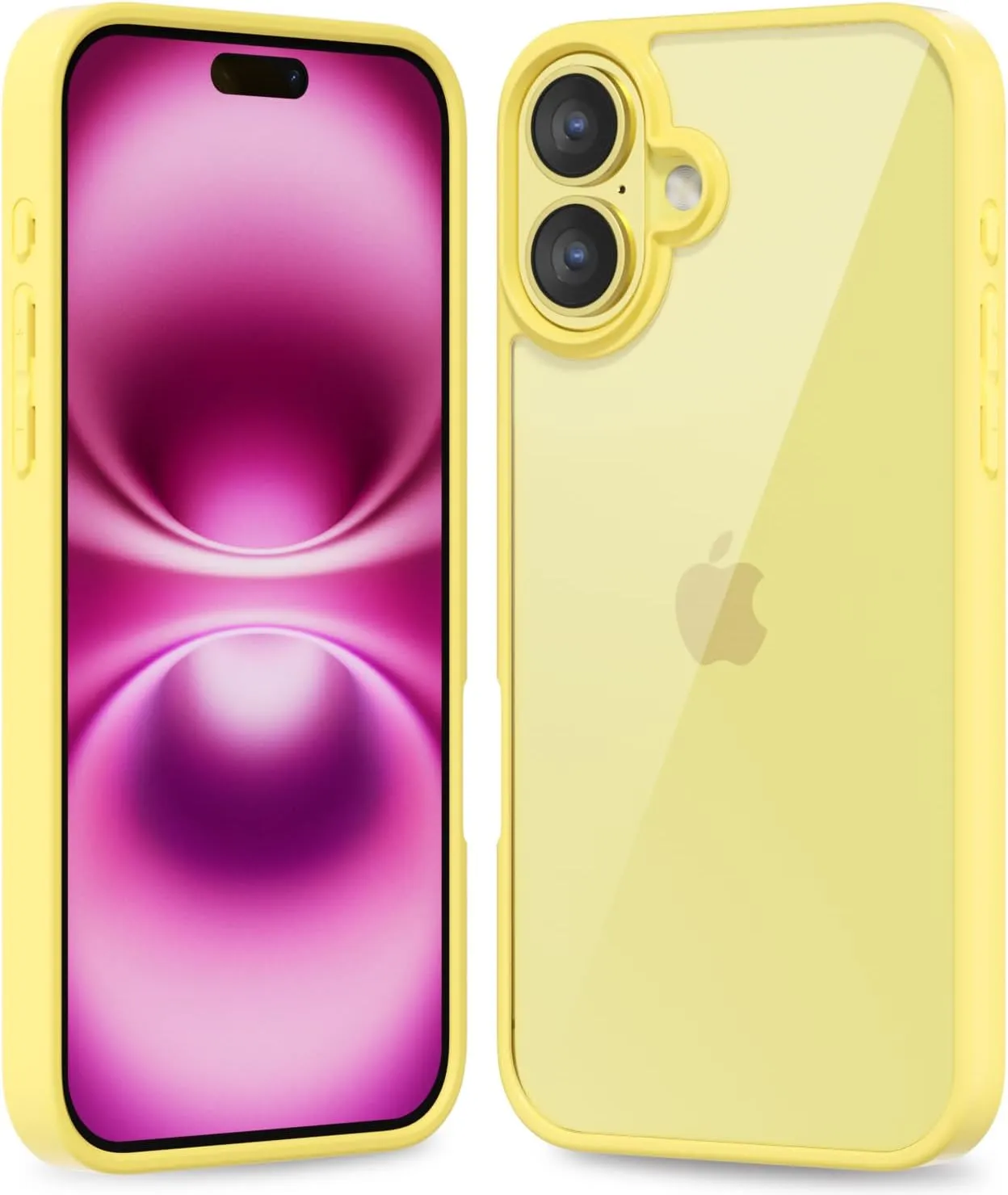 iPhone 16 Pro Transparent Hybrid Hard Shell Plastic & Soft Silicone Rubber Bumper Non-Yellow Acrylic Protective Lightweight Cover