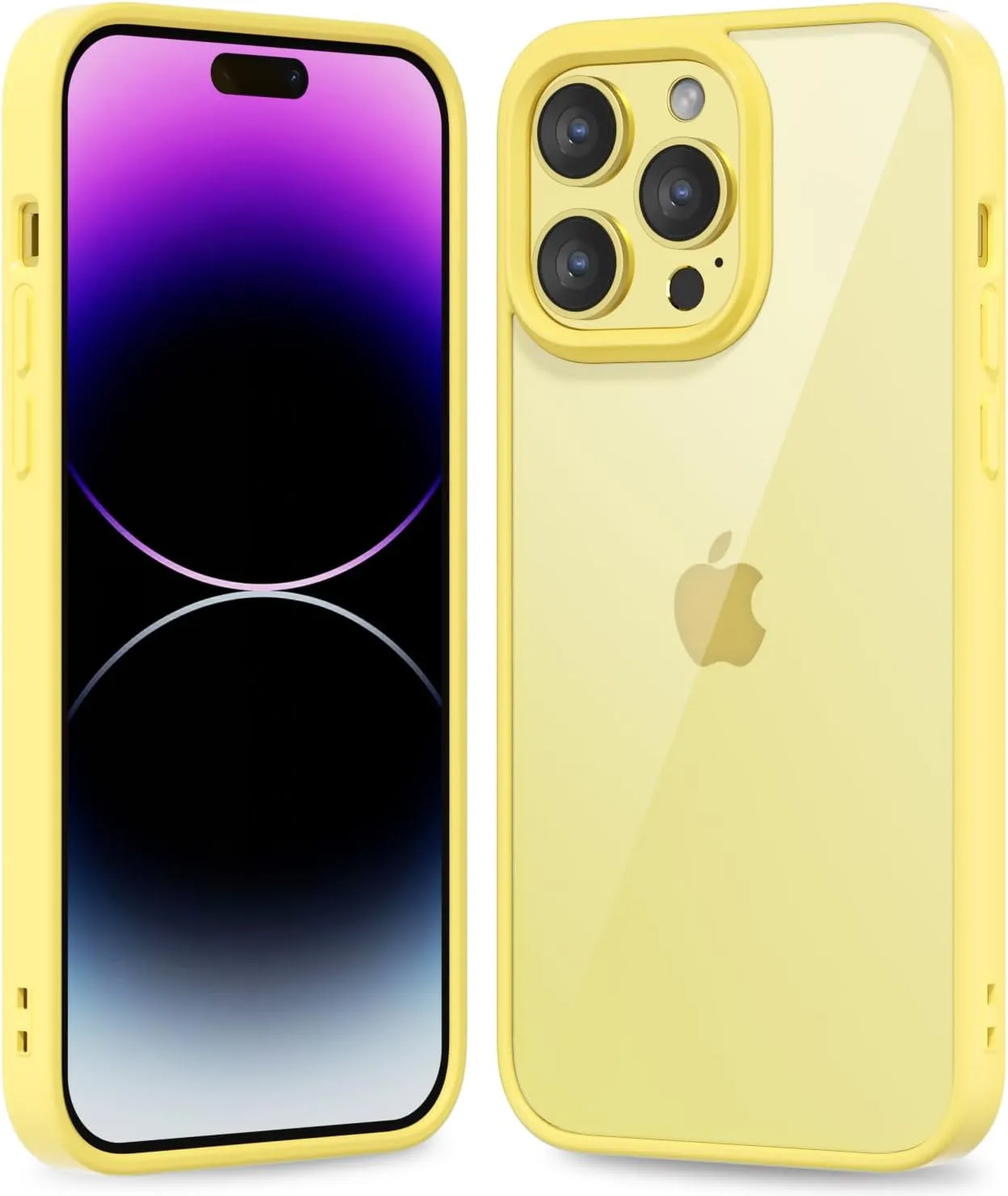 iPhone 16 Pro Transparent Hybrid Hard Shell Plastic & Soft Silicone Rubber Bumper Non-Yellow Acrylic Protective Lightweight Cover