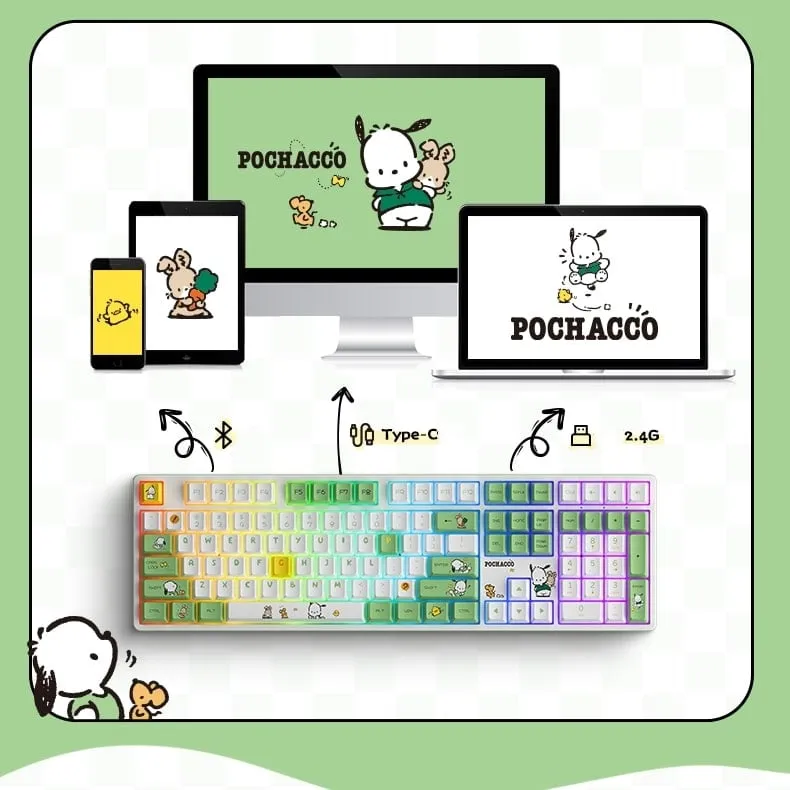 Kawaii Pochacco Three-mode Wireless Mechanical Keyboard