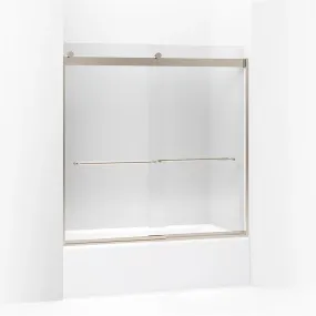 Levity 59.75" Clear Glass Sliding Bath Door in Anodized Brushed Bronze