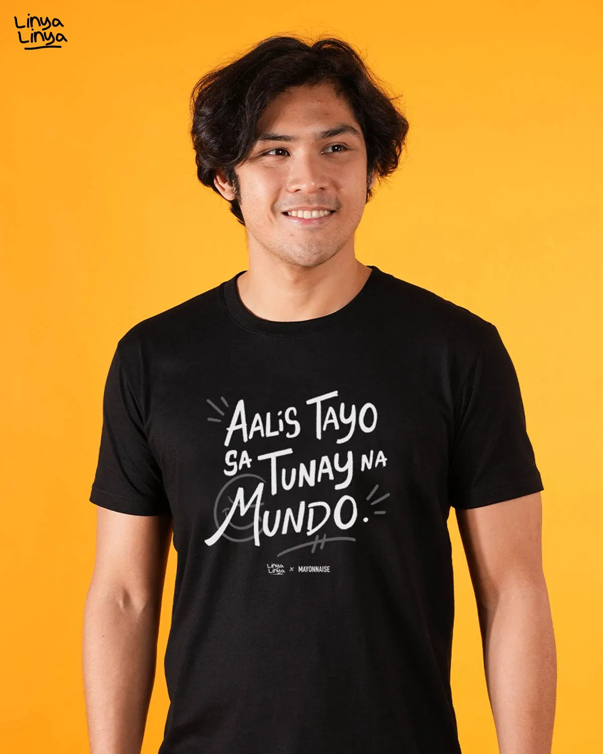 Linya-Linya x Mayonnaise limited edition JOPAY shirt: Aalis Tayo sa Tunay na Mundo (Black)