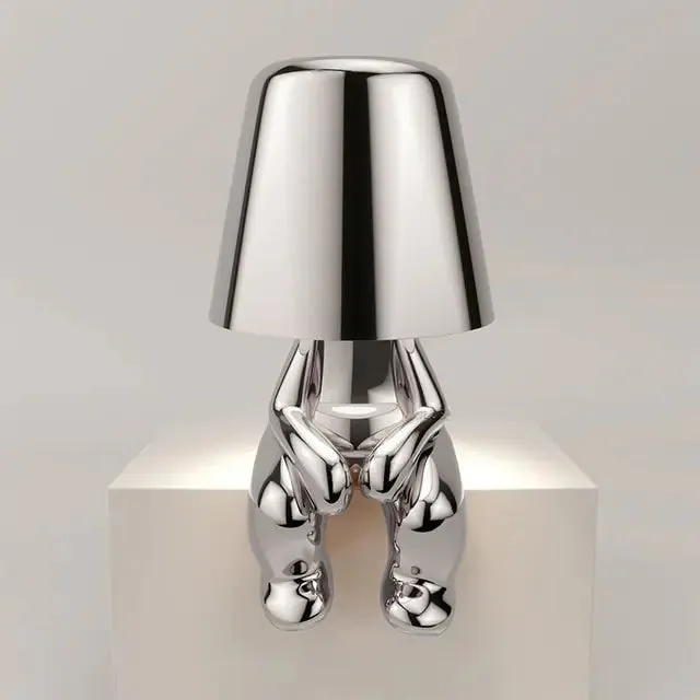 Little Golden Man Table Lamp - Whimsical Resin LED Light
