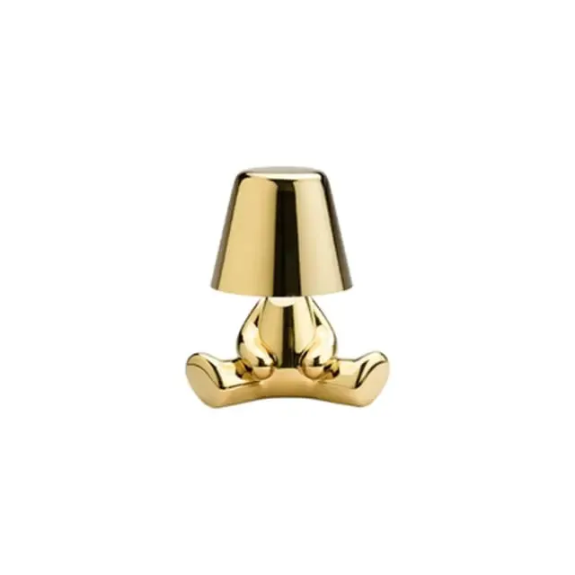 Little Golden Man Table Lamp - Whimsical Resin LED Light