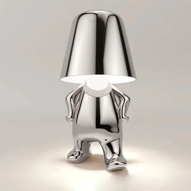Little Golden Man Table Lamp - Whimsical Resin LED Light