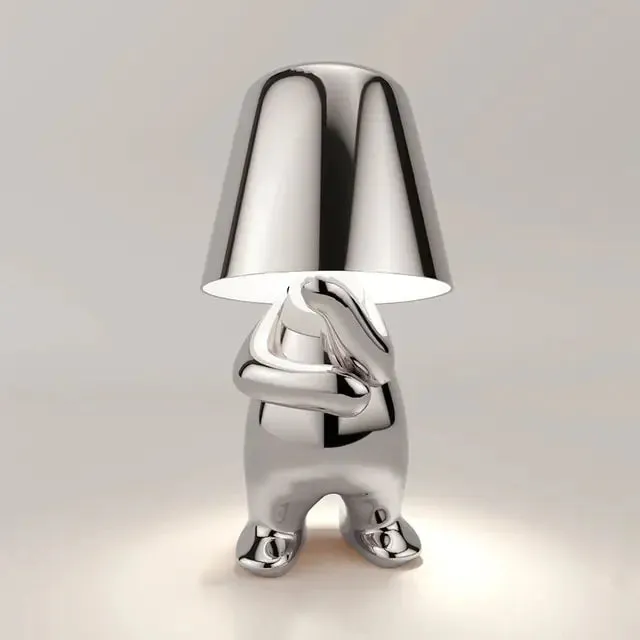 Little Golden Man Table Lamp - Whimsical Resin LED Light