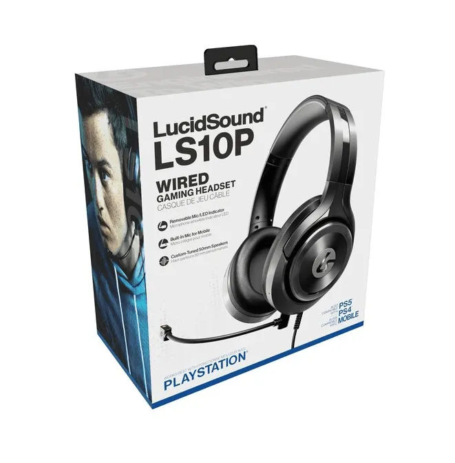 LucidSound LS10P Wired Stereo Gaming Headset with Mic Black for Playstation PS5 PS4