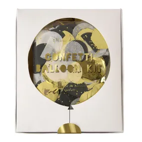 Meri Meri Confetti Balloon Kit - Shine Black & Gold
