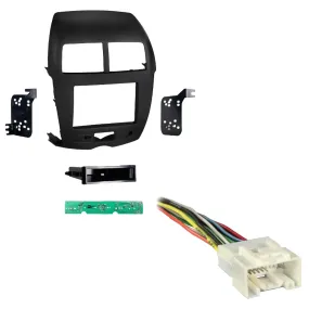 Metra 99-7014B 1 or 2 DIN Dash Kit with Harness for 2011-2014 Mitsubishi Outlander Sport Vehicles