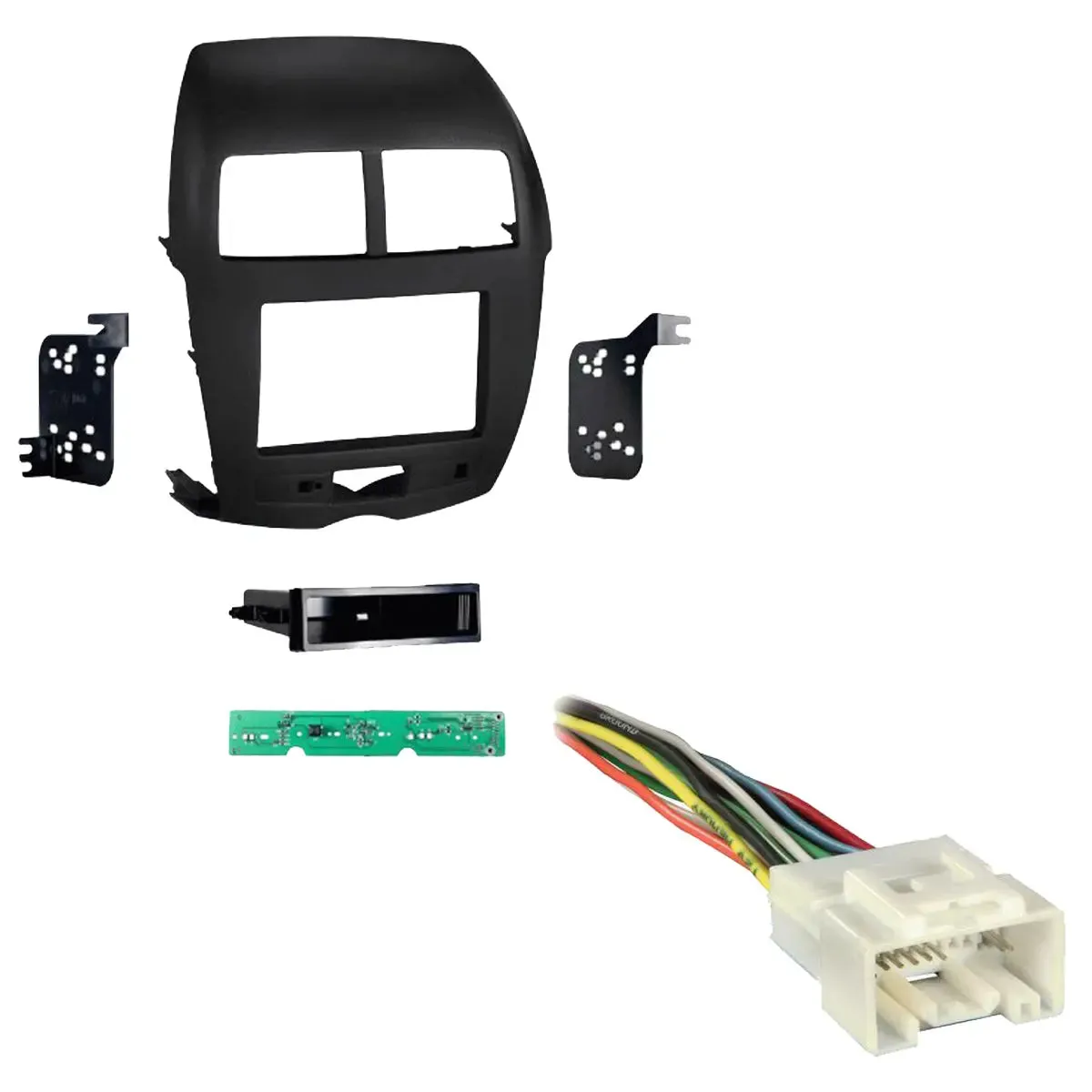 Metra 99-7014B 1 or 2 DIN Dash Kit with Harness for 2011-2014 Mitsubishi Outlander Sport Vehicles