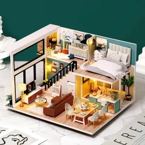 Miniature Wizardi Roombox Kit - House by the Sea. Dollhouse Kit