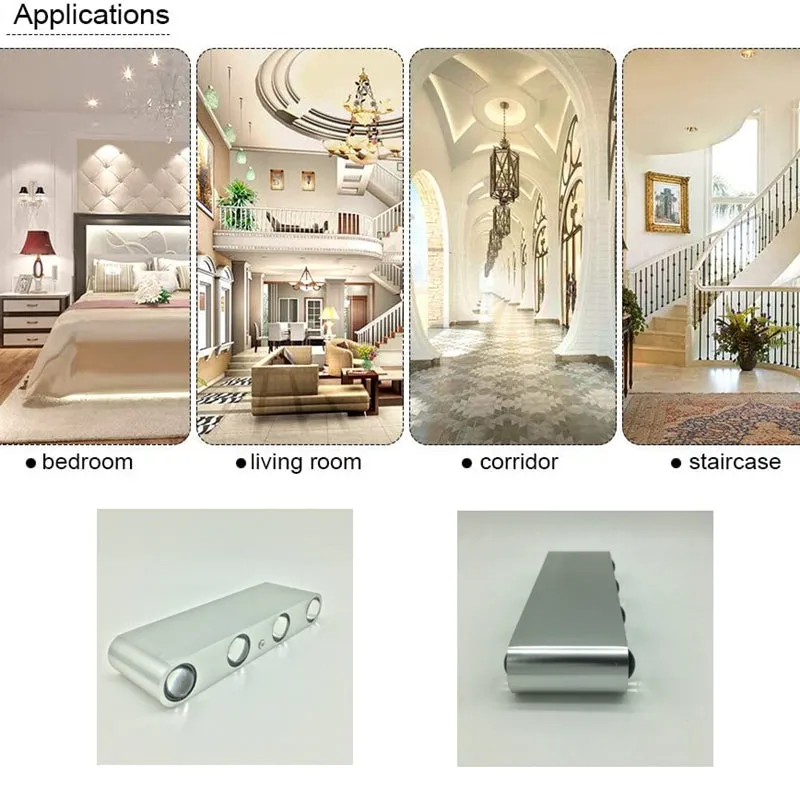 Modern Rectangular Aluminum Wall Lamp For Corridor Bedroom Staircase