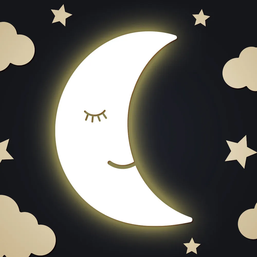 Moon and Cloud Wall Night Light Set