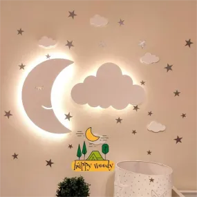 Moon and Cloud Wall Night Light Set