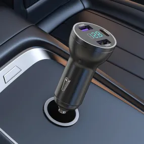 premium 200w PD36w Metal Digital Display Super Fast Charger Car Charger Multi-function USB Car Charger Fast Charging For All Kinds Of Mobile Phones,Aluminum alloy gift
