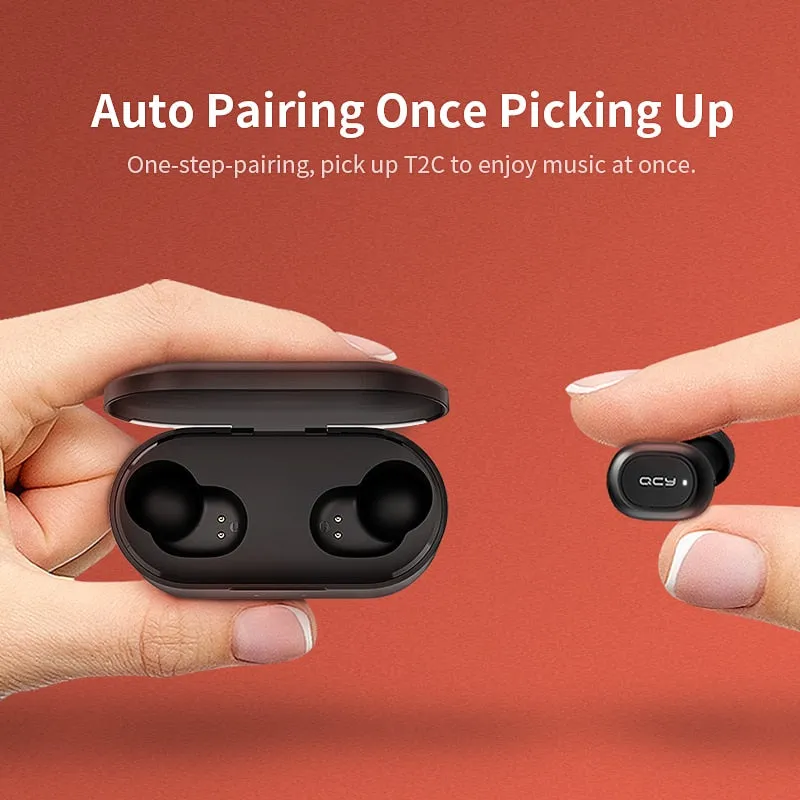 QCY QS2 TWS Bluetooth V5.0 Headphones 3D Stereo Sports Wireless Earphones with Dual Microphone