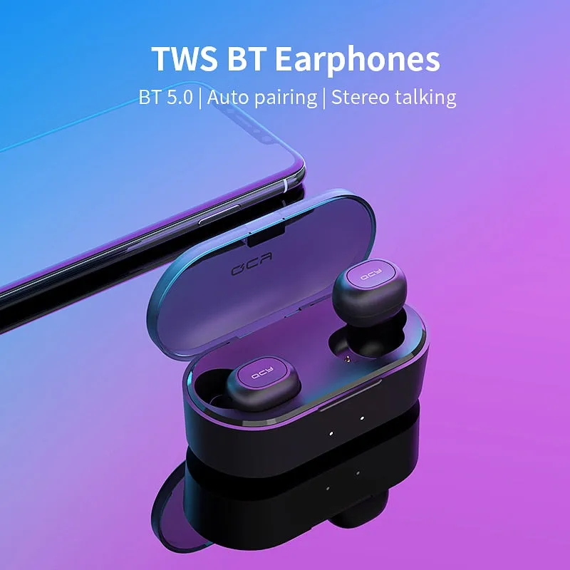 QCY QS2 TWS Bluetooth V5.0 Headphones 3D Stereo Sports Wireless Earphones with Dual Microphone