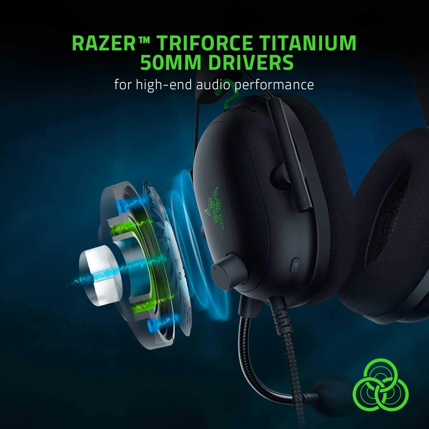 Razer Blackshark V2 ESports Headset, Multi-Platform Wired, With USB Sound Card