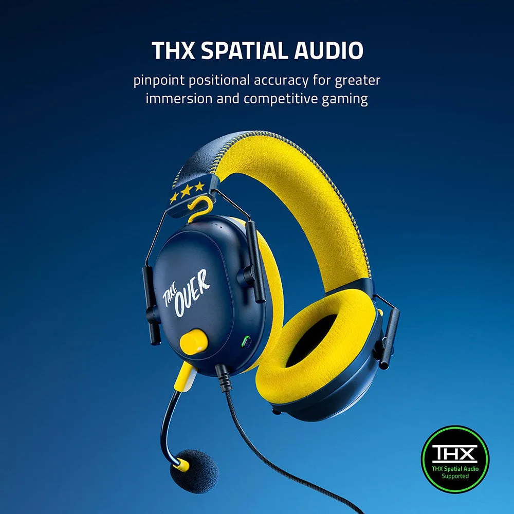 Razer Headset BlackShark V2 Gaming Headset: THX 7.1 Spatial Surround Sound - 50mm Drivers - Detachable Mic - for PC, PS4, PS5, Switch, Xbox One, Xbox Series X & S - 3.5mm Audio Jack & USB DAC - (CourageJD)