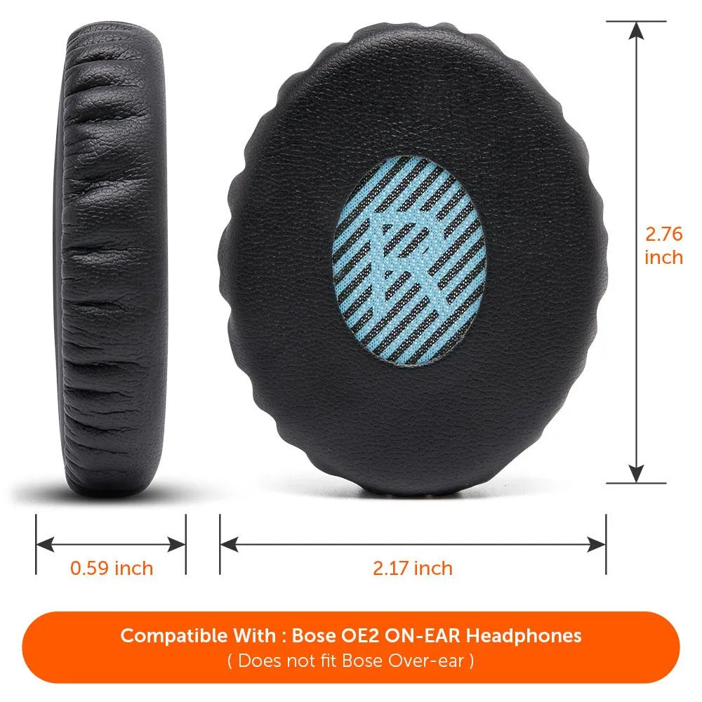 Replacement Ear Pads For Bose SoundLink & SoundTrue OE2 (On-EAR) - Black