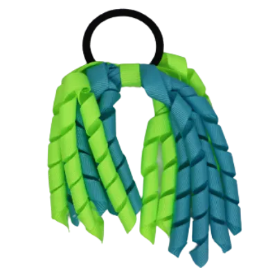 School Hair Accessories Short Curly Ponytail Streamer Hair Tie - Key Lime (28 colours options to pick from)