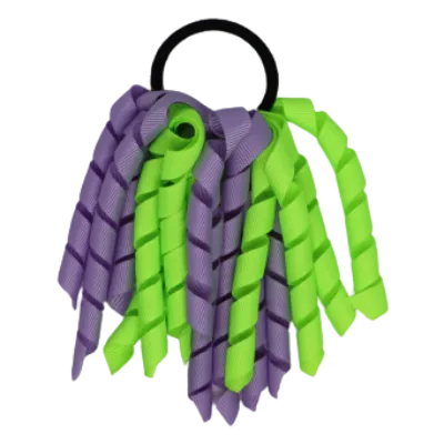 School Hair Accessories Short Curly Ponytail Streamer Hair Tie - Key Lime (28 colours options to pick from)