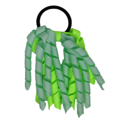 School Hair Accessories Short Curly Ponytail Streamer Hair Tie - Key Lime (28 colours options to pick from)