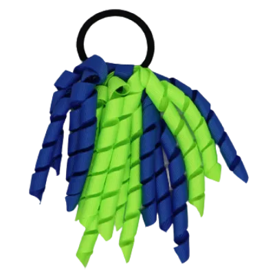 School Hair Accessories Short Curly Ponytail Streamer Hair Tie - Key Lime (28 colours options to pick from)