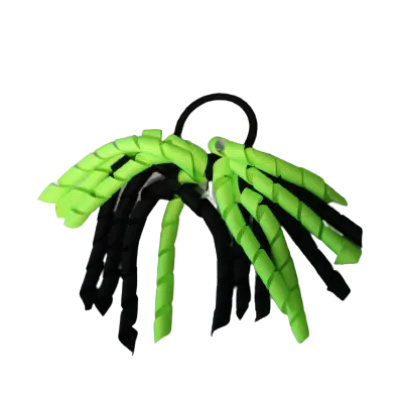 School Hair Accessories Short Curly Ponytail Streamer Hair Tie - Key Lime (28 colours options to pick from)