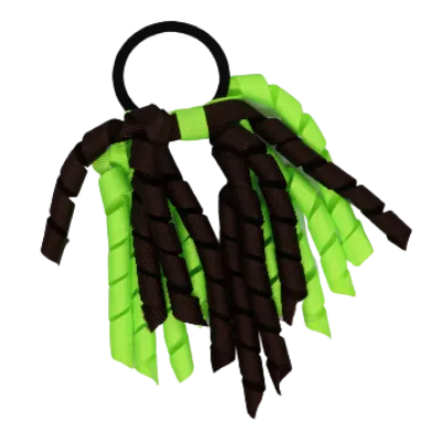 School Hair Accessories Short Curly Ponytail Streamer Hair Tie - Key Lime (28 colours options to pick from)