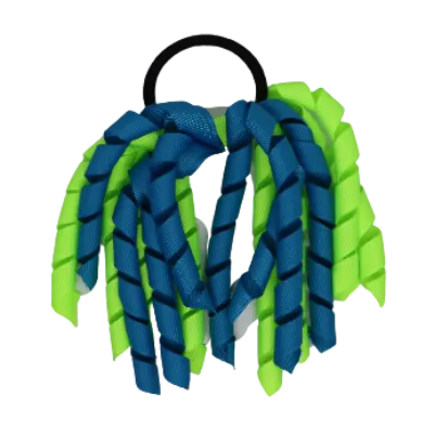School Hair Accessories Short Curly Ponytail Streamer Hair Tie - Key Lime (28 colours options to pick from)