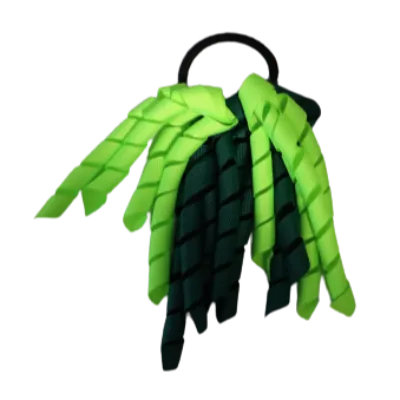 School Hair Accessories Short Curly Ponytail Streamer Hair Tie - Key Lime (28 colours options to pick from)