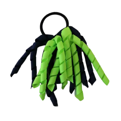School Hair Accessories Short Curly Ponytail Streamer Hair Tie - Key Lime (28 colours options to pick from)