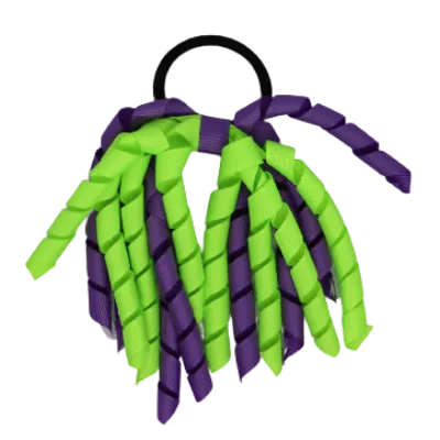 School Hair Accessories Short Curly Ponytail Streamer Hair Tie - Key Lime (28 colours options to pick from)