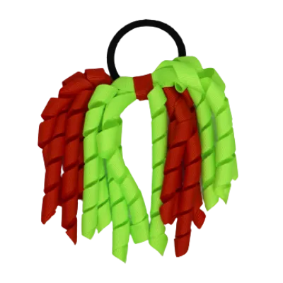 School Hair Accessories Short Curly Ponytail Streamer Hair Tie - Key Lime (28 colours options to pick from)