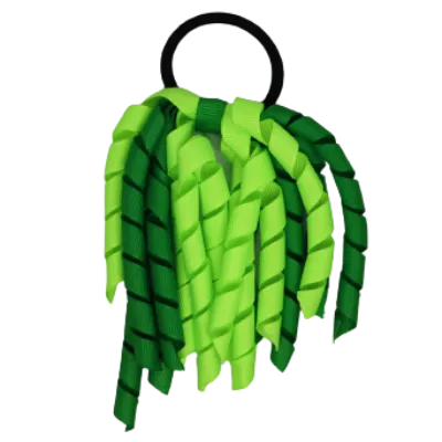School Hair Accessories Short Curly Ponytail Streamer Hair Tie - Key Lime (28 colours options to pick from)