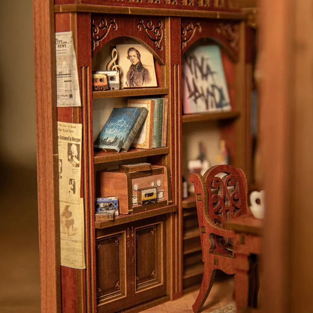 Secret Rhythm DIY Book Nook Kits Bookshelf Insert DIY Book Corners With LED
