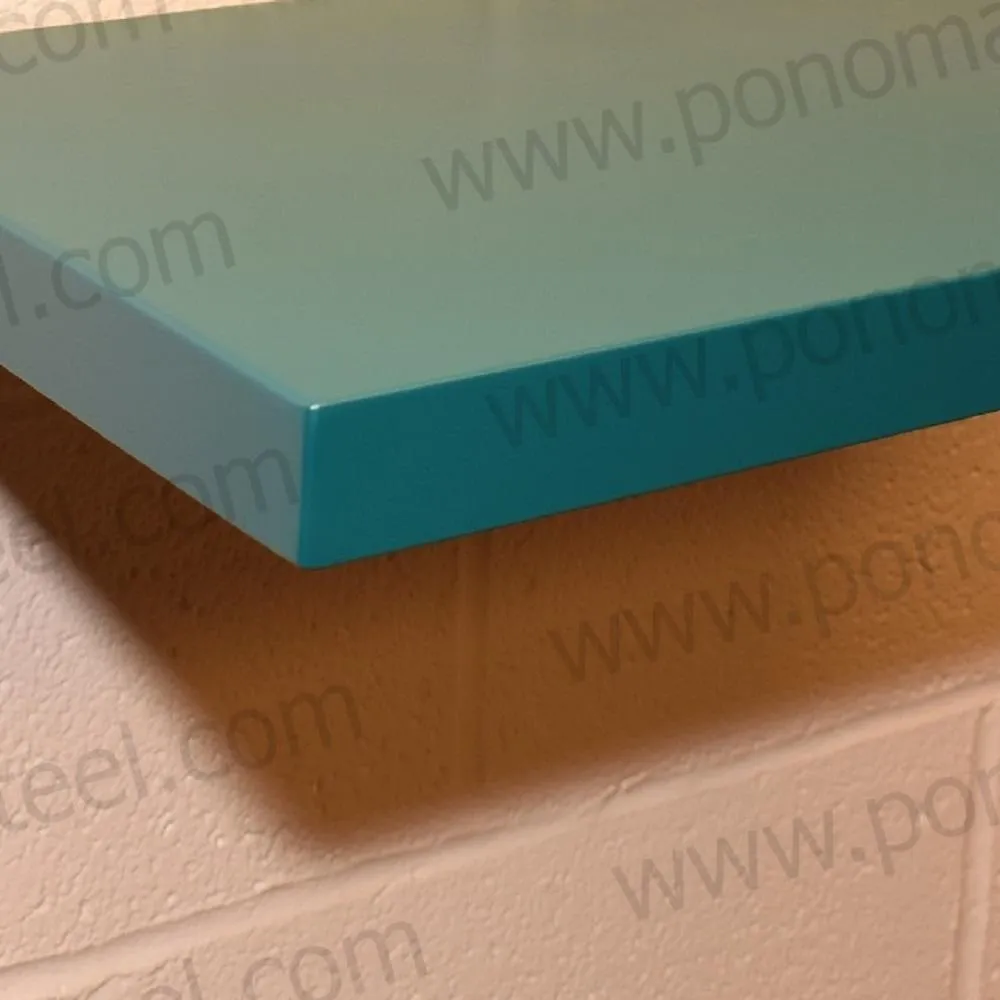 Stainless floating shelves with 1 LED light