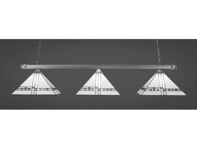 Toltec Lighting Square 3-Light Bar with Deco Art Shades