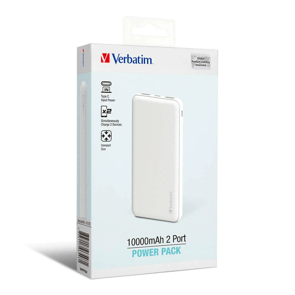 Verbatim 10000mAh 2 Port Power Pack