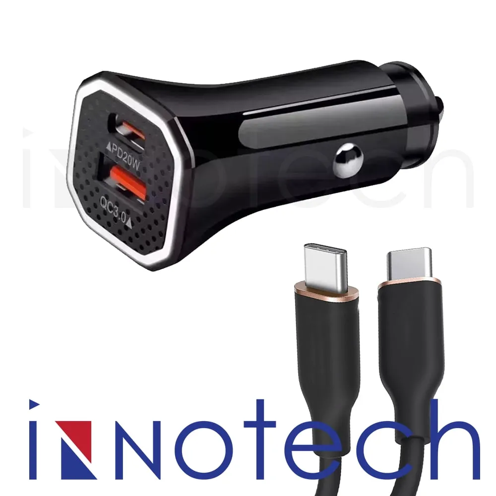 versatile USB C to lighting Car Charger for iPhone 14/13/121[Apple MFi Certified], Innotech 20W PD Car Charger Adapter Fast Charging with 3Ft Lightning to Type C Cable for iPhone 14 13 12 11 Pro