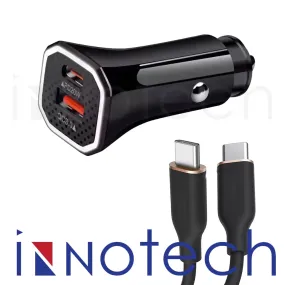 versatile USB C to lighting Car Charger for iPhone 14/13/121[Apple MFi Certified], Innotech 20W PD Car Charger Adapter Fast Charging with 3Ft Lightning to Type C Cable for iPhone 14 13 12 11 Pro