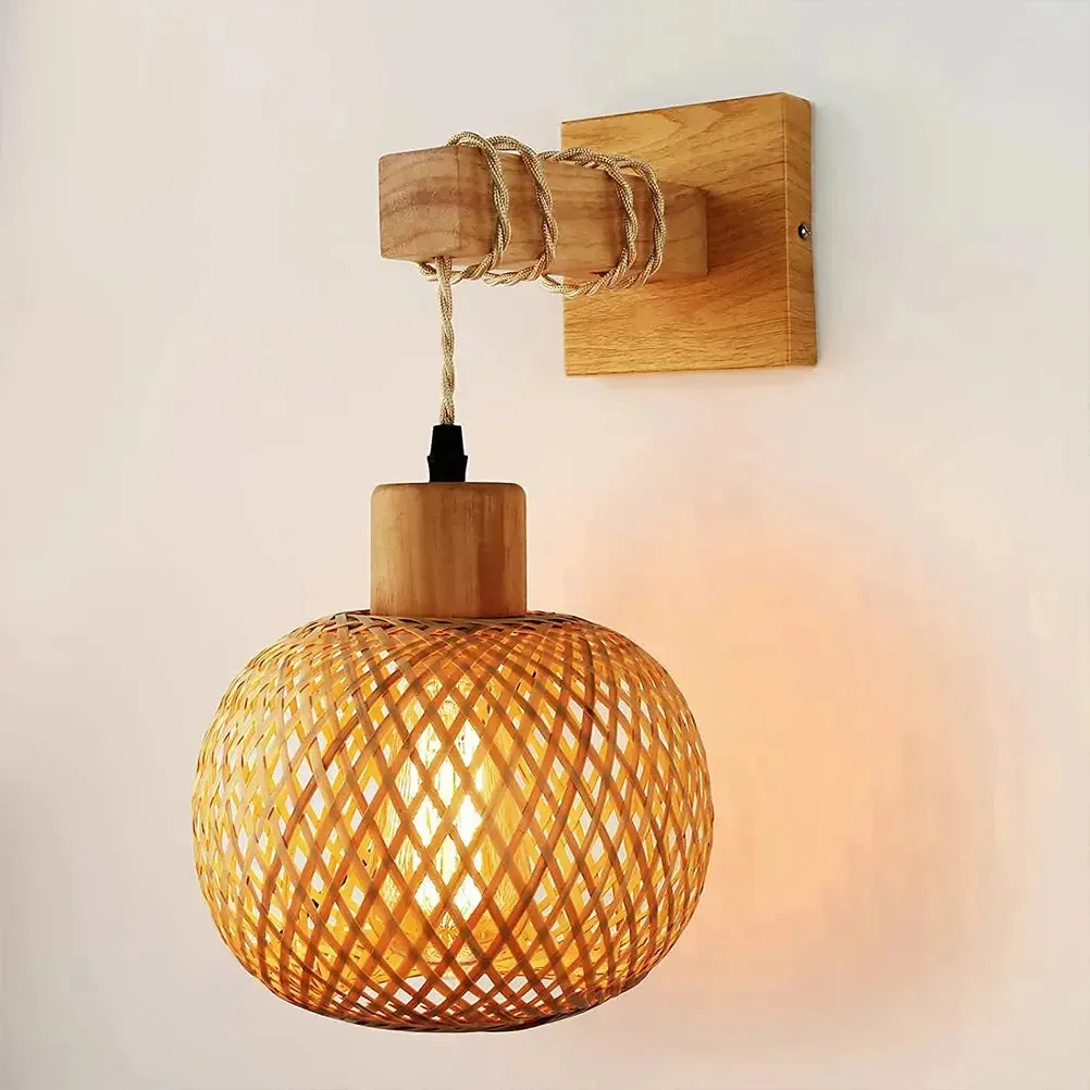 Wall Light Wicker Lamp