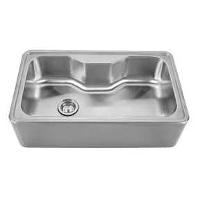 Whitehaus WHNAPA3016 Noah's Collection Single Bowl Drop-in Sink with a Front Apron