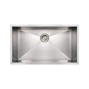 Whitehaus WHNCM3219 Noah's Collection Stainless Steel Commercial Single Bowl Undermount Sink