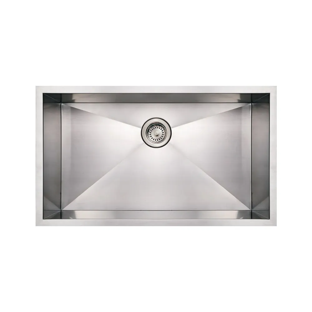 Whitehaus WHNCM3219 Noah's Collection Stainless Steel Commercial Single Bowl Undermount Sink