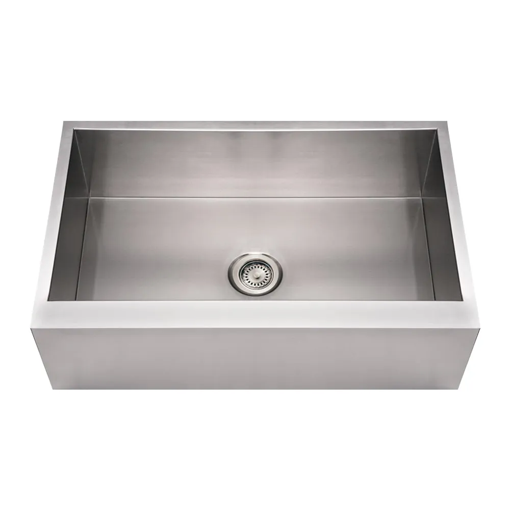 Whitehaus WHNCMAP3321 Noah's Collection Stainless Steel Commercial Single Bowl Front Apron Sink