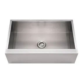 Whitehaus WHNCMAP3321 Noah's Collection Stainless Steel Commercial Single Bowl Front Apron Sink